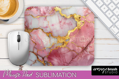 Marble Texture Mouse Pad, 3D Marble Mousepad Sublimation Sublimation OrangeBrushStudio 