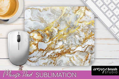 Marble Texture Mouse Pad, 3D Marble Mousepad Sublimation Sublimation OrangeBrushStudio 