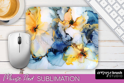Marble Texture Mouse Pad, 3D Marble Mousepad Sublimation Sublimation OrangeBrushStudio 