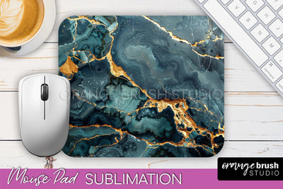 Marble Texture Mouse Pad, 3D Marble Mousepad Sublimation Sublimation OrangeBrushStudio 