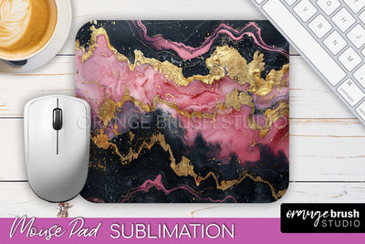 Marble Texture Mouse Pad, 3D Marble Mousepad Sublimation Sublimation OrangeBrushStudio 
