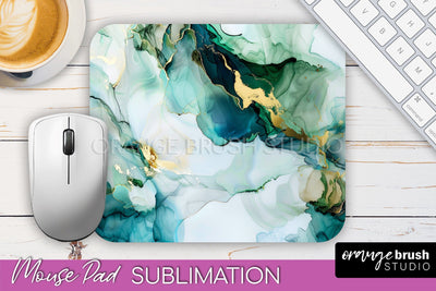 Marble Texture Mouse Pad, 3D Marble Mousepad Sublimation Sublimation OrangeBrushStudio 