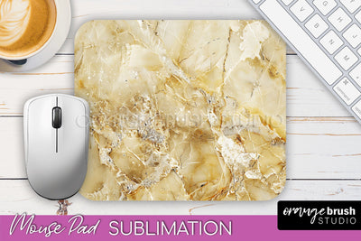 Marble Texture Mouse Pad, 3D Marble Mousepad Sublimation Sublimation OrangeBrushStudio 