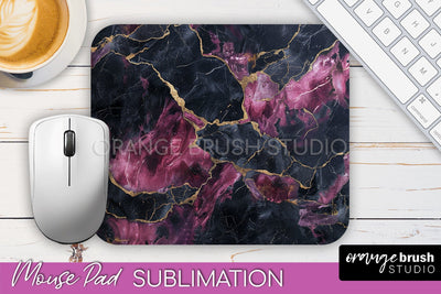 Marble Texture Mouse Pad, 3D Marble Mousepad Sublimation Sublimation OrangeBrushStudio 