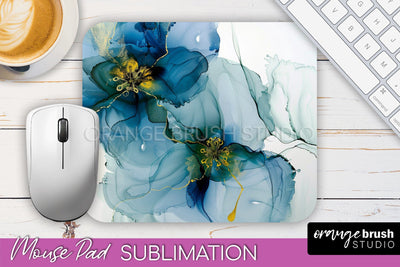 Marble Texture Mouse Pad, 3D Marble Mousepad Sublimation Sublimation OrangeBrushStudio 