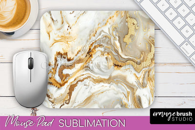 Marble Texture Mouse Pad, 3D Marble Mousepad Sublimation Sublimation OrangeBrushStudio 