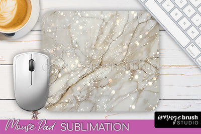 Marble Texture Mouse Pad, 3D Marble Mousepad Sublimation Sublimation OrangeBrushStudio 