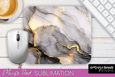 Marble Texture Mouse Pad, 3D Marble Mousepad Sublimation Sublimation OrangeBrushStudio 