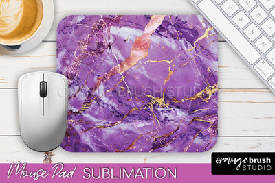 Marble Texture Mouse Pad, 3D Marble Mousepad Sublimation Sublimation OrangeBrushStudio 