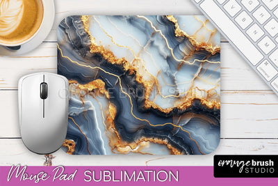 Marble Texture Mouse Pad, 3D Marble Mousepad Sublimation Sublimation OrangeBrushStudio 