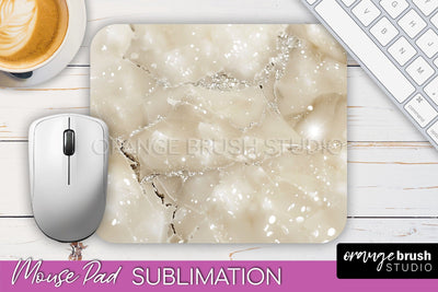 Marble Texture Mouse Pad, 3D Marble Mousepad Sublimation Sublimation OrangeBrushStudio 