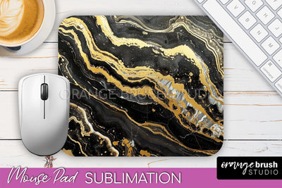 Marble Texture Mouse Pad, 3D Marble Mousepad Sublimation Sublimation OrangeBrushStudio 