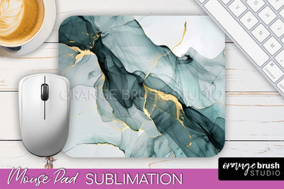 Marble Texture Mouse Pad, 3D Marble Mousepad Sublimation Sublimation OrangeBrushStudio 