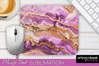 Marble Texture Mouse Pad, 3D Marble Mousepad Sublimation Sublimation OrangeBrushStudio 