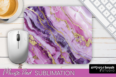 Marble Texture Mouse Pad, 3D Marble Mousepad Sublimation Sublimation OrangeBrushStudio 