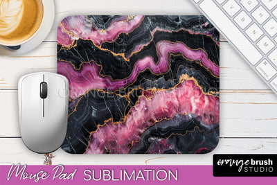 Marble Texture Mouse Pad, 3D Marble Mousepad Sublimation Sublimation OrangeBrushStudio 