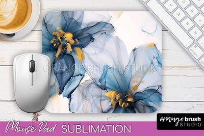 Marble Texture Mouse Pad, 3D Marble Mousepad Sublimation Sublimation OrangeBrushStudio 