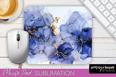 Marble Texture Mouse Pad, 3D Marble Mousepad Sublimation Sublimation OrangeBrushStudio 