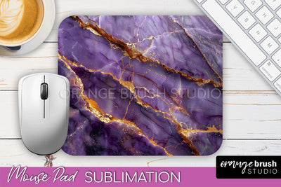 Marble Texture Mouse Pad, 3D Marble Mousepad Sublimation Sublimation OrangeBrushStudio 