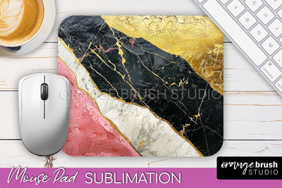 Marble Texture Mouse Pad, 3D Marble Mousepad Sublimation Sublimation OrangeBrushStudio 