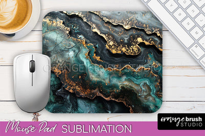 Marble Texture Mouse Pad, 3D Marble Mousepad Sublimation Sublimation OrangeBrushStudio 