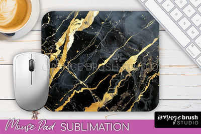 Marble Texture Mouse Pad, 3D Marble Mousepad Sublimation Sublimation OrangeBrushStudio 