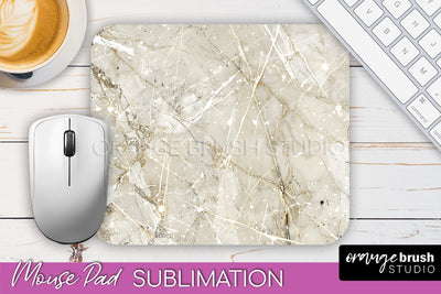 Marble Texture Mouse Pad, 3D Marble Mousepad Sublimation Sublimation OrangeBrushStudio 