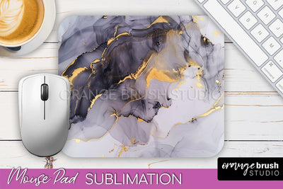 Marble Texture Mouse Pad, 3D Marble Mousepad Sublimation Sublimation OrangeBrushStudio 