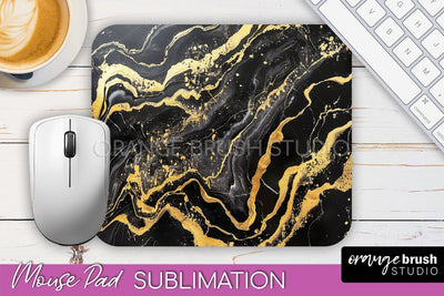 Marble Texture Mouse Pad, 3D Marble Mousepad Sublimation Sublimation OrangeBrushStudio 