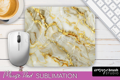 Marble Texture Mouse Pad, 3D Marble Mousepad Sublimation Sublimation OrangeBrushStudio 