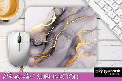 Marble Texture Mouse Pad, 3D Marble Mousepad Sublimation Sublimation OrangeBrushStudio 