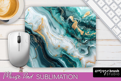 Marble Texture Mouse Pad, 3D Marble Mousepad Sublimation Sublimation OrangeBrushStudio 