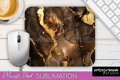 Marble Texture Mouse Pad, 3D Marble Mousepad Sublimation Sublimation OrangeBrushStudio 