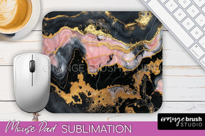 Marble Texture Mouse Pad, 3D Marble Mousepad Sublimation Sublimation OrangeBrushStudio 