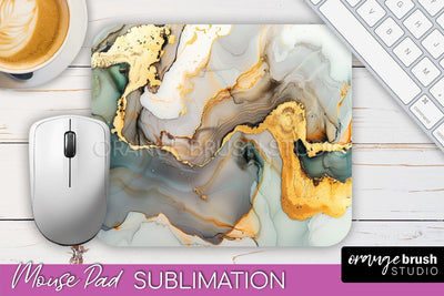 Marble Texture Mouse Pad, 3D Marble Mousepad Sublimation Sublimation OrangeBrushStudio 
