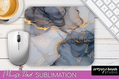 Marble Texture Mouse Pad, 3D Marble Mousepad Sublimation Sublimation OrangeBrushStudio 