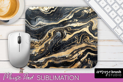 Marble Texture Mouse Pad, 3D Marble Mousepad Sublimation Sublimation OrangeBrushStudio 