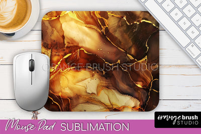 Marble Texture Mouse Pad, 3D Marble Mousepad Sublimation Sublimation OrangeBrushStudio 