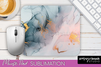 Marble Texture Mouse Pad, 3D Marble Mousepad Sublimation Sublimation OrangeBrushStudio 