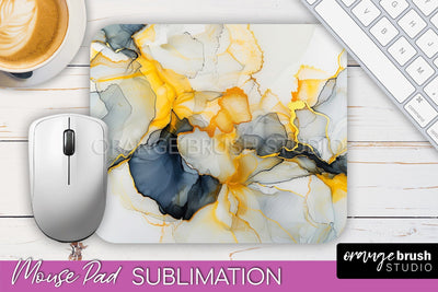 Marble Texture Mouse Pad, 3D Marble Mousepad Sublimation Sublimation OrangeBrushStudio 