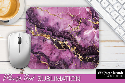 Marble Texture Mouse Pad, 3D Marble Mousepad Sublimation Sublimation OrangeBrushStudio 