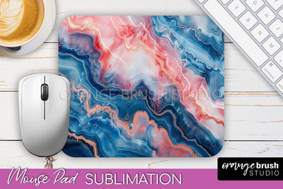 Marble Texture Mouse Pad, 3D Marble Mousepad Sublimation Sublimation OrangeBrushStudio 