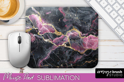 Marble Texture Mouse Pad, 3D Marble Mousepad Sublimation Sublimation OrangeBrushStudio 