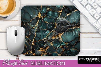 Marble Texture Mouse Pad, 3D Marble Mousepad Sublimation Sublimation OrangeBrushStudio 