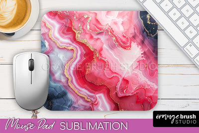 Marble Texture Mouse Pad, 3D Marble Mousepad Sublimation Sublimation OrangeBrushStudio 