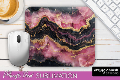 Marble Texture Mouse Pad, 3D Marble Mousepad Sublimation Sublimation OrangeBrushStudio 