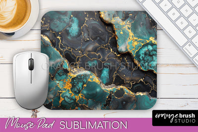 Marble Texture Mouse Pad, 3D Marble Mousepad Sublimation Sublimation OrangeBrushStudio 