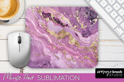Marble Texture Mouse Pad, 3D Marble Mousepad Sublimation Sublimation OrangeBrushStudio 