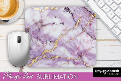 Marble Texture Mouse Pad, 3D Marble Mousepad Sublimation Sublimation OrangeBrushStudio 