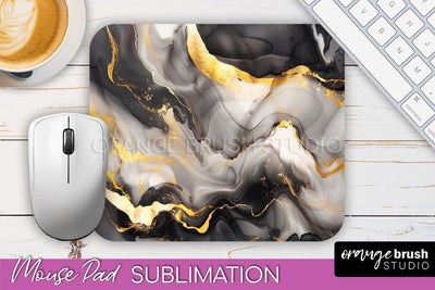 Marble Texture Mouse Pad, 3D Marble Mousepad Sublimation Sublimation OrangeBrushStudio 